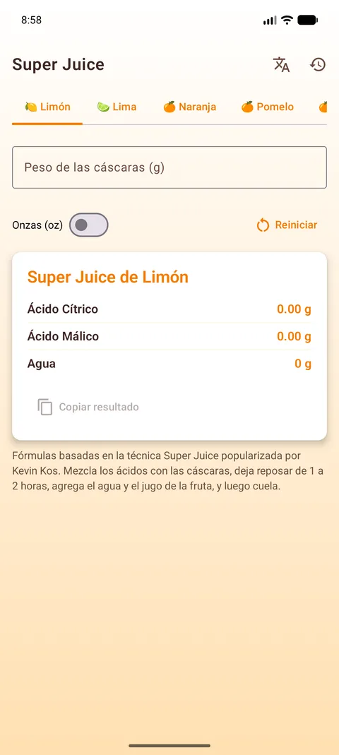 O mesmo app em espanhol — o idioma é escolhido dentro do app
